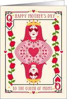 Happy Mother&rsquo;s Day Queen of Moms Playing Cards Queen of Hearts card