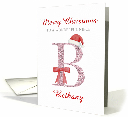 Merry Christmas Personalize with Any Relation Any Name Letter B card