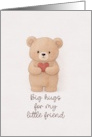 Big Hugs for a Little Friend Kids Sympathy Greeting card