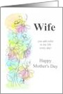 For Wife Mother&rsquo;s Day Colorful Line Art Flowers card