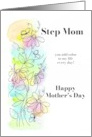 For Step Mom Mother&rsquo;s Day Colorful Line Art Flowers card
