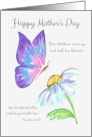 Happy Mother&rsquo;s Day Butterfly and Daisy Proverbs 31 28 card