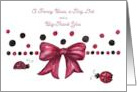 Thank You Ladybugs with A Fancy Bow and Tiny Dots card
