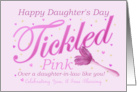 Daughter in Law Daughter’s Day Tickled Pink Feather Duster and Hearts card