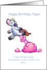 Papa Happy Birthday Unicorn Rocket Fuel Farts card