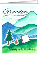 Grandpa Happy Birthday Steady as the Mountains Strong as the Pines card
