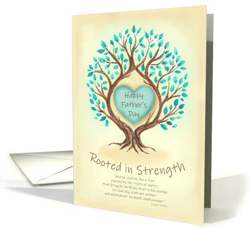 Father's Day Religious Rooted in Strength Scripture Psalms 1 3 card