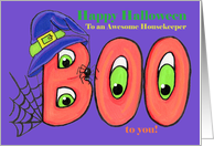 Housekeeper Happy Halloween Boo to You Witch Hat Spooky Eyes