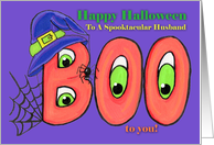 Husband Happy Halloween Boo to You Witch Hat Spooky Eyes card