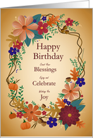 Happy Birthday Warm Autumn Harvest Blessings Wishes of Joy card