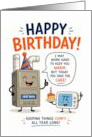 Air Conditioning Heating Birthday Funny HVAC Technician Cartoon card