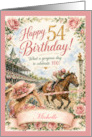 54th Birthday Horse Racing for Her Floral Vintage Birthday Custom card