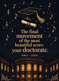 Doctor of Musical Arts Graduation Elegant Concert Hall Night Design