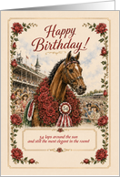 Horse Racing 54th Birthday for Her Vintage Floral Birthday Custom