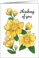 Thinking of You Encouragement Card with Cheerful Yellow Flowers