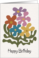Happy Birthday Retro Inspired Flowers
