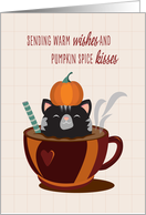 Pumpkin Spice Kisses Cat in Mug