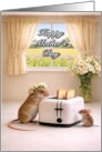 Mother’s Day Mom and Child Making Toast card