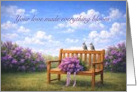 Mother’s Day Lilac Garden Bench with Birds card