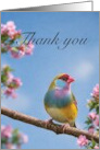 Thank You Colorful Bird on Blossoming Branch card