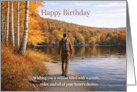 Birthday Autumn Lakeside Walk for Him card