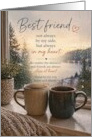 Friendship Across the Miles Cozy Coffee Window Scene card