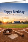 Birthday Baseball Field at Sunset card