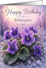 Birthday February Birth Flower Purple Violet Garden card