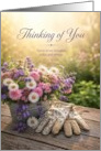 Thinking of You Wildflower Bouquet and Garden Gloves card