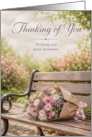 Thinking of You Bouquet on Garden Park Bench card