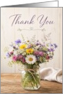 Thank You Wildflower Bouquet in Mason Jar card