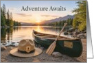 Retirement Park Ranger Canoe on Mountain Lake card
