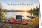 Retirement Plumber with Pipe Wrench by Lakeside card