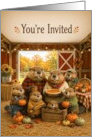Thanksgiving Invitation Beaver Family Barn Gathering card