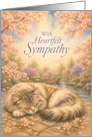 Pet Sympathy Sleeping Cat in Spring Garden card