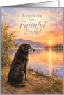 Pet Sympathy Black Labrador Beside Mountain Lake card