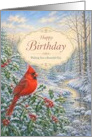Birthday Cardinal by Snowy Winter Stream card