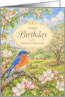 Birthday Bluebird Among Spring Apple Blossoms card