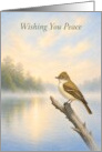 Sympathy Eastern Wood Pewee Peaceful Lakeside Reflection card
