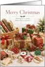 Christmas Wrapped Gifts and Festive Ribbons card