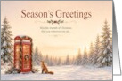 Christmas Season�s Greetings Fox and Telephone Box card