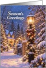 Christmas Snowy Lantern Season&rsquo;s Greetings card