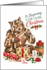 Christmas Frazzled Werewolf Wrapping Presents card