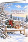 Christmas Thinking of You Snowy Garden Bench card