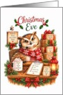 Christmas Owl Managing North Pole Holiday Deliveries card