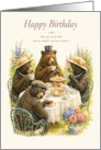 Birthday Bears Enjoying an Elegant Garden Tea Party card