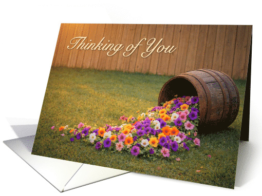 Thinking of You Overflowing Garden Barrel card (1974518)