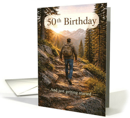 50th Birthday Mountain Hiker for Him card (1981204)