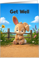 Get Well Cute Bunny Bandage Sunny Garden