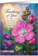 Thinking of You Stained Glass Pink Flower